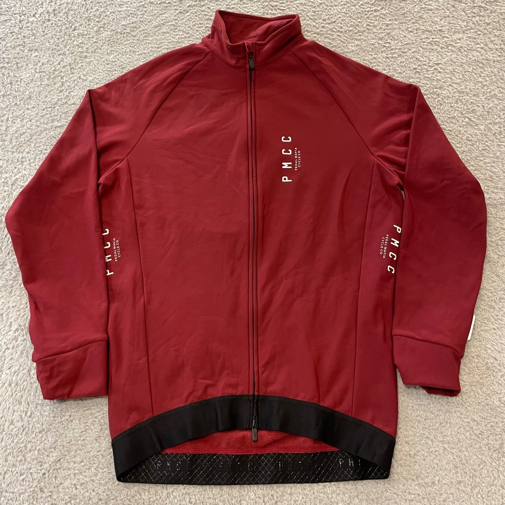 Pedal Mafia PMCC Thermal Cycling Jacket Mens XL Red Fleece Lined Full Zip